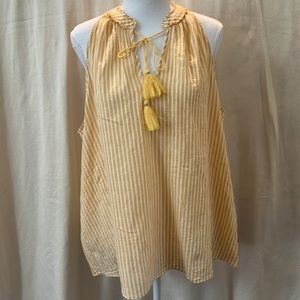 LC Lauren Conrad Yellow/White Stripe Halter Top. Size XL.